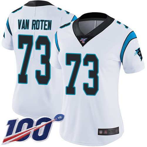 Carolina Panthers Limited White Women Greg Van Roten Road Jersey NFL Football 73 100th Season Vapor Untouchable